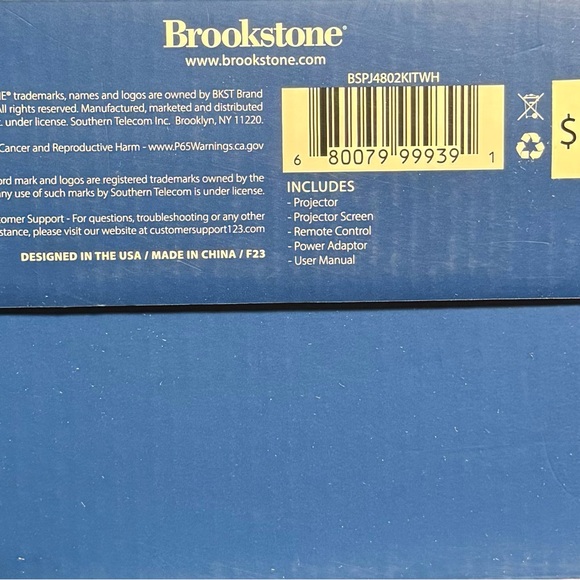 Brookstone All-in-One Home Theater Projector and Screen Set - White - Picture 4 of 6